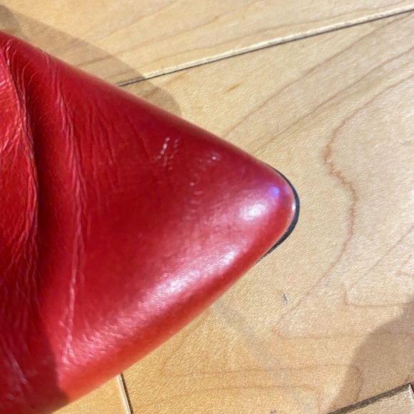 Vintage red leather heeled boots - Picture 2 of 16